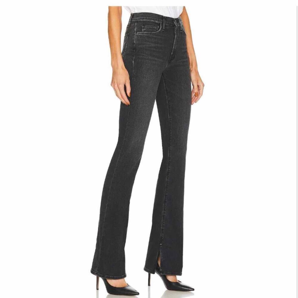 Hudson Barbara Bootcut Jeans Size 24 Night Sky Black Stretch Split Hem